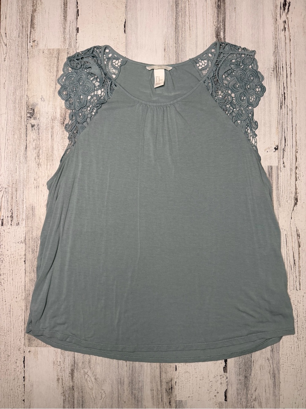 H&M Women’s XL Sage Green Lace Shoulder Sleeveless Top